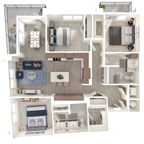 a1 floor plan  1 bedroom with 2 baths  129
